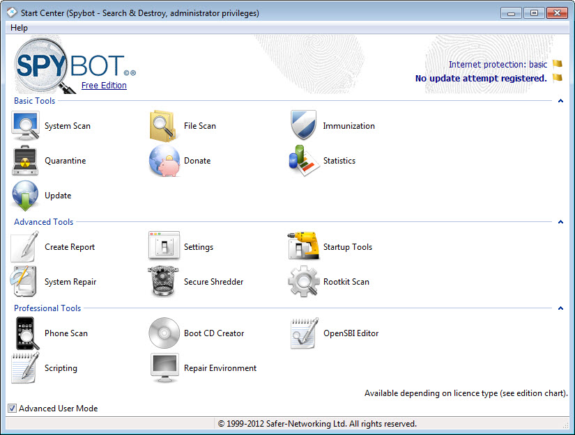 spybot search and destroy free safe download