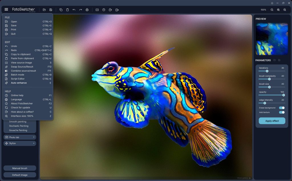 FotoSketcher Studio screenshot 2
