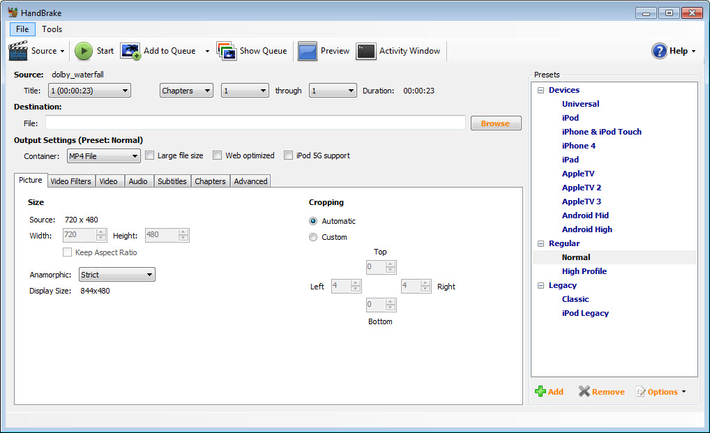 handbrake video converter windows xp