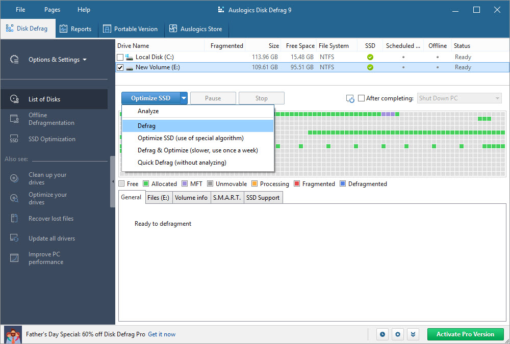 auslogics disk defrag 8