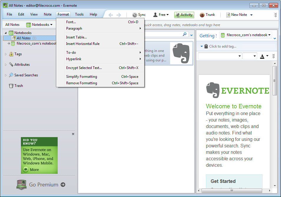 evernote notes filecroco windows use