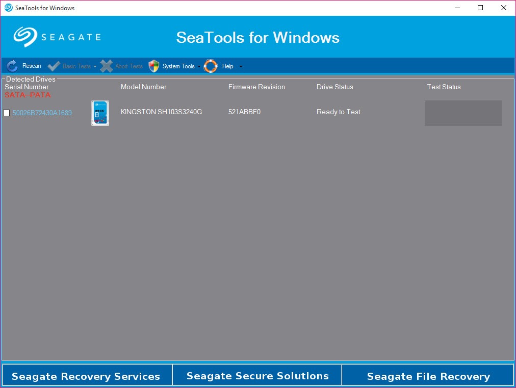 seagate seatools for windows