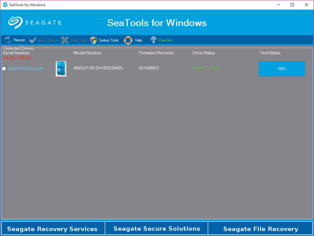 seagate seatools for windows