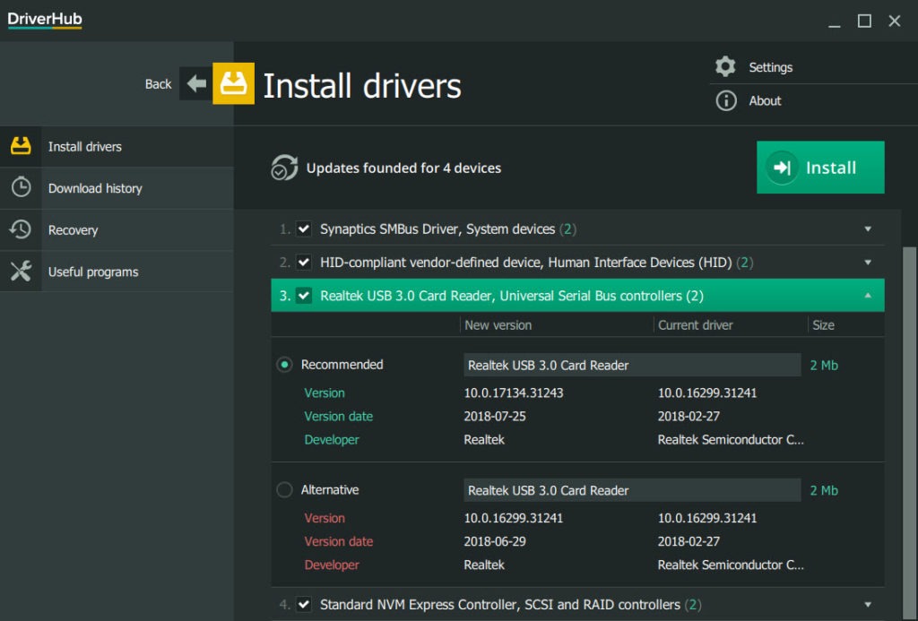 DriverHub 1.1.2 Build 1563 Free Download for Windows 10, 8 ...
