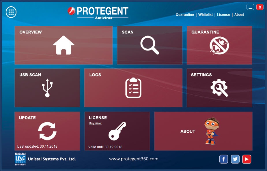 Protegent Antivirus' Yes: Image Gallery (List View)