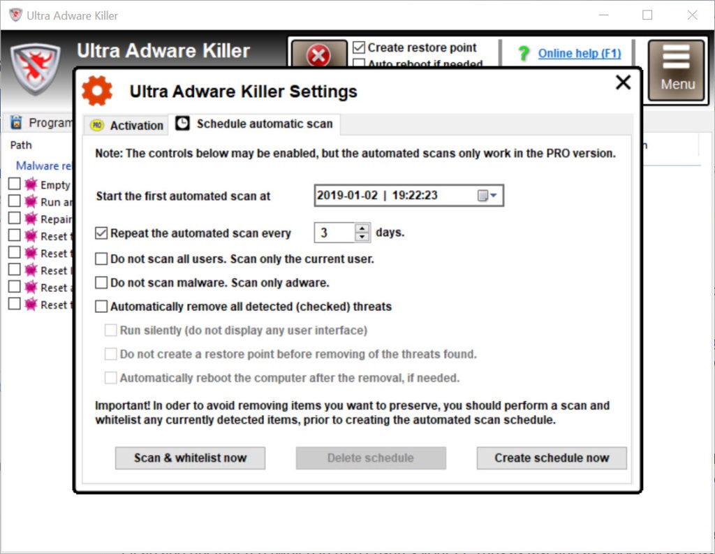 how to use ultra adware killer 4.1.0.0