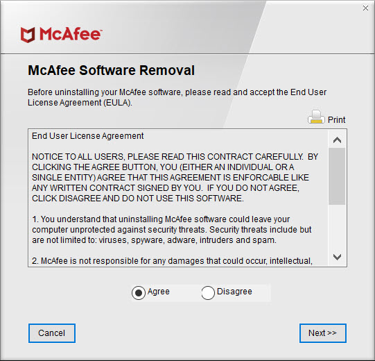 mcafee endpoint security removal tool