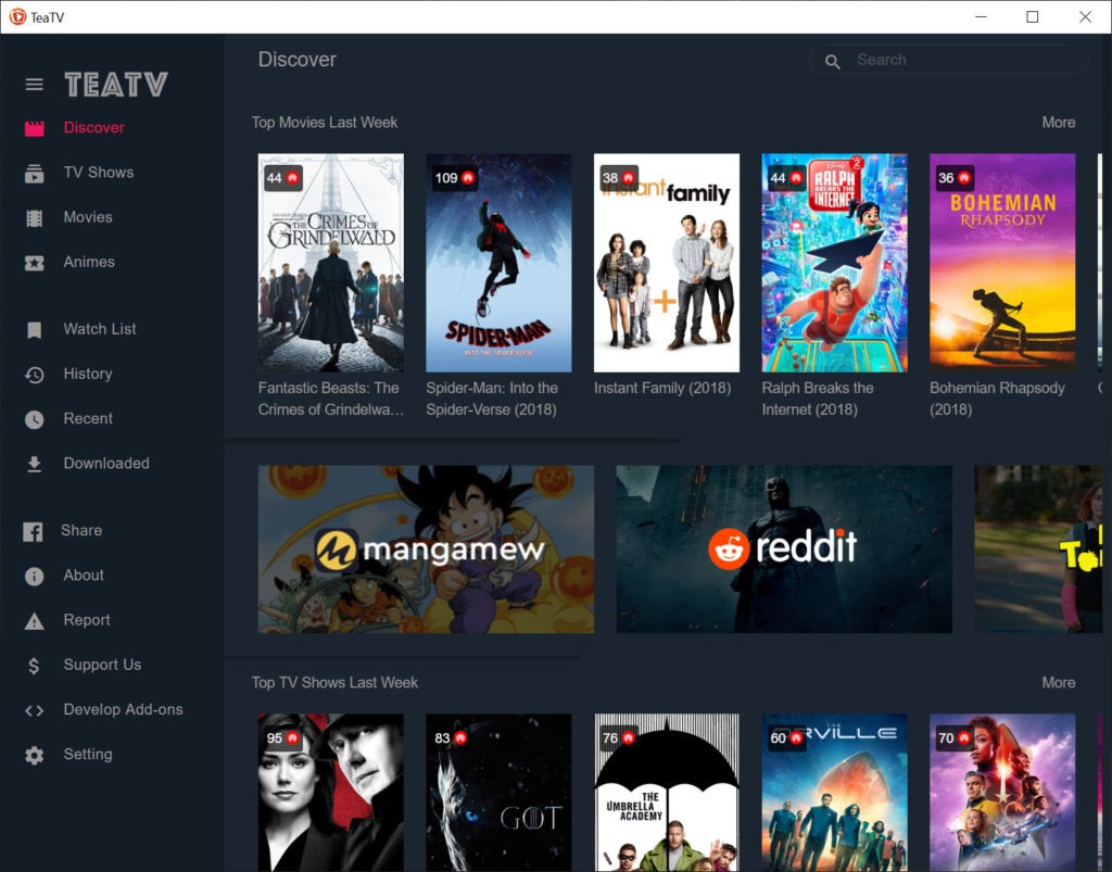 TeaTV 1.5.0 Free Download for Windows 10, 8 and 7 - FileCroco.com