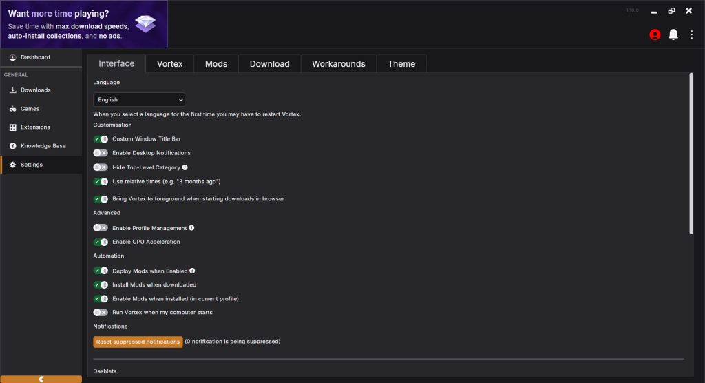 Vortex Mod Manager screenshot 2