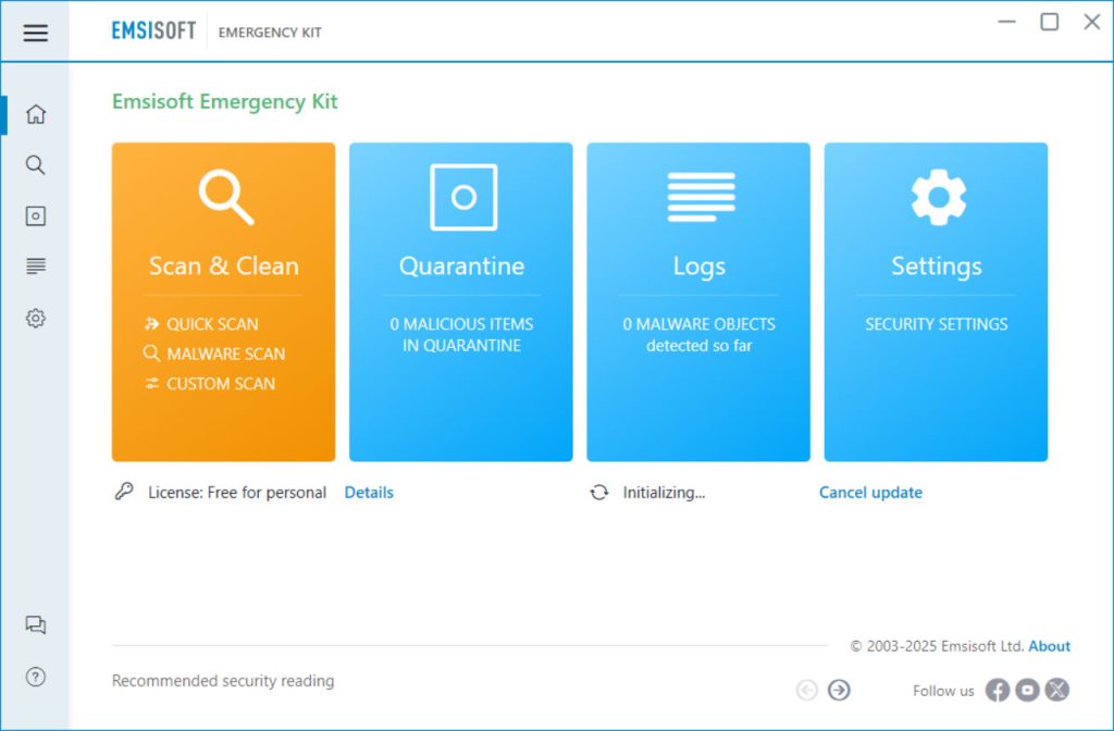 Emsisoft Emergency Kit screenshot 1