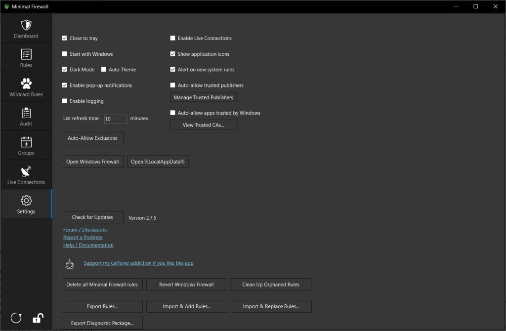 Minimal Firewall screenshot 2