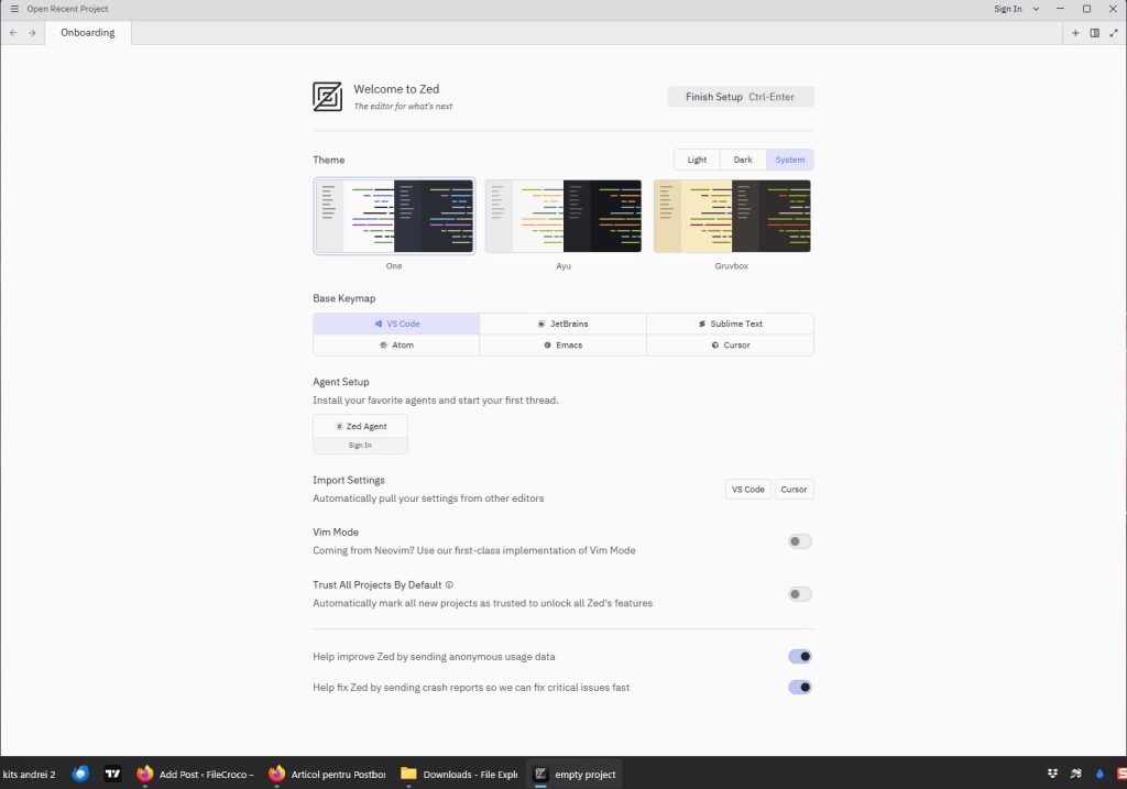Zed screenshot 1