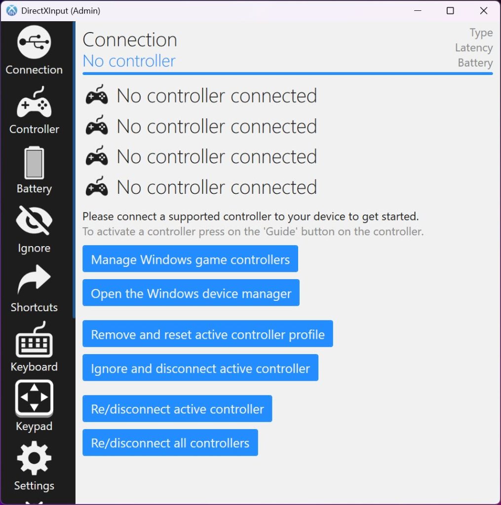 DirectXInput screenshot 1