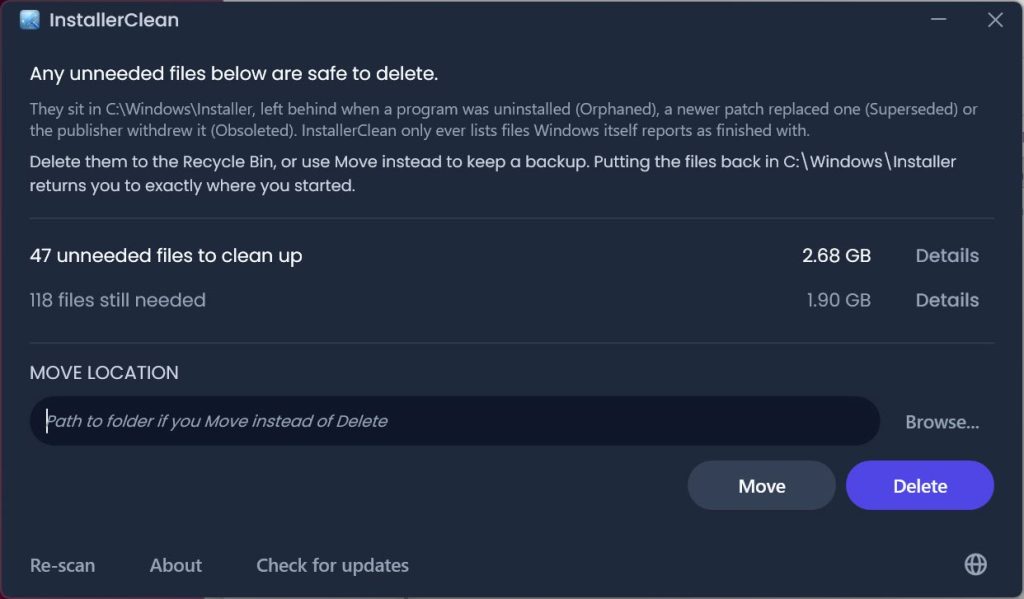 InstallerClean screenshot 1