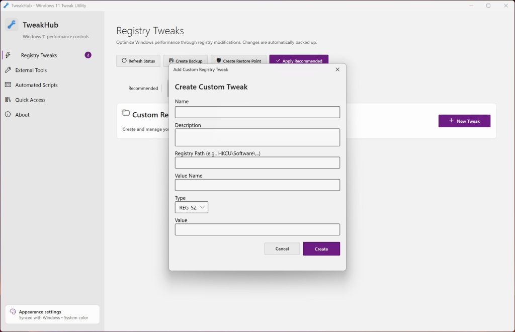 TweakHub screenshot 2