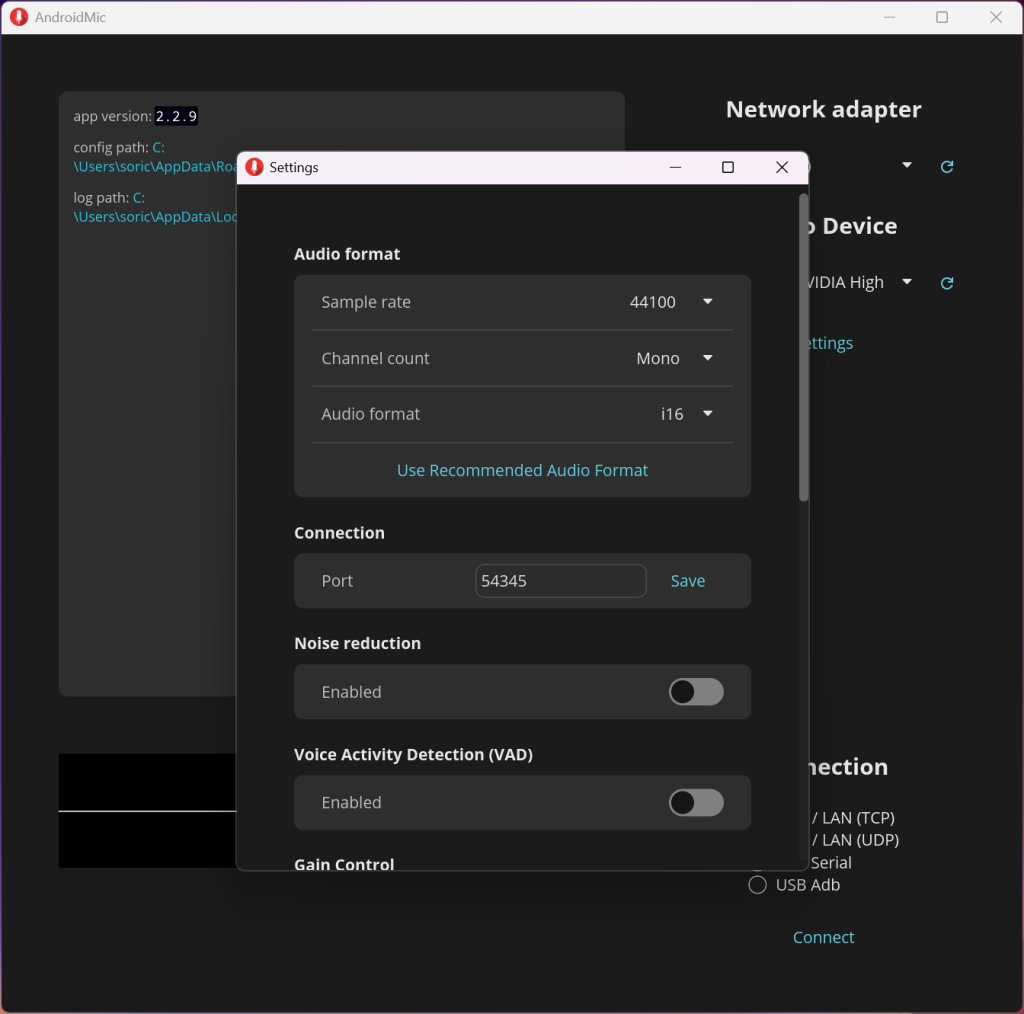 AndroidMic screenshot 2