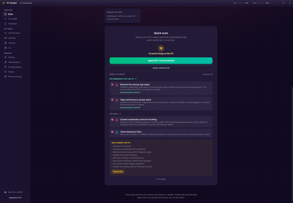 PC Tweaker screenshot 2