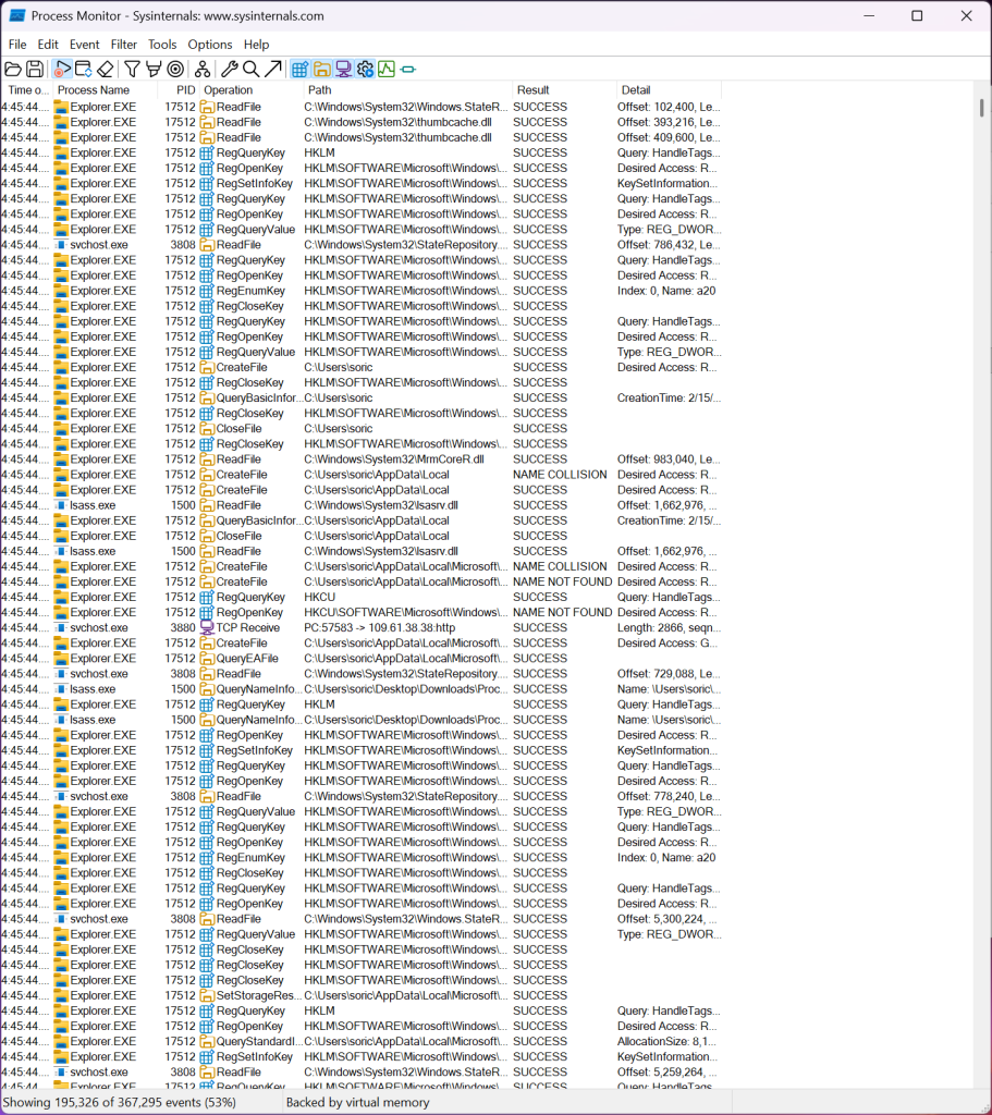 Process Monitor screenshot 1