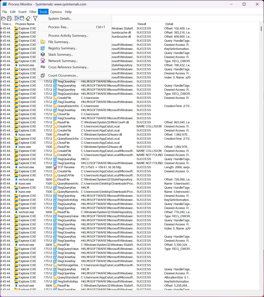 Process Monitor screenshot 3