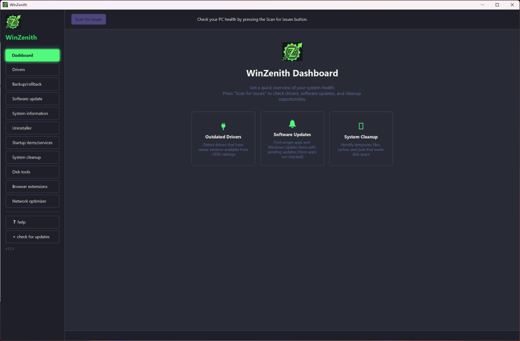 WinZenith screenshot 1